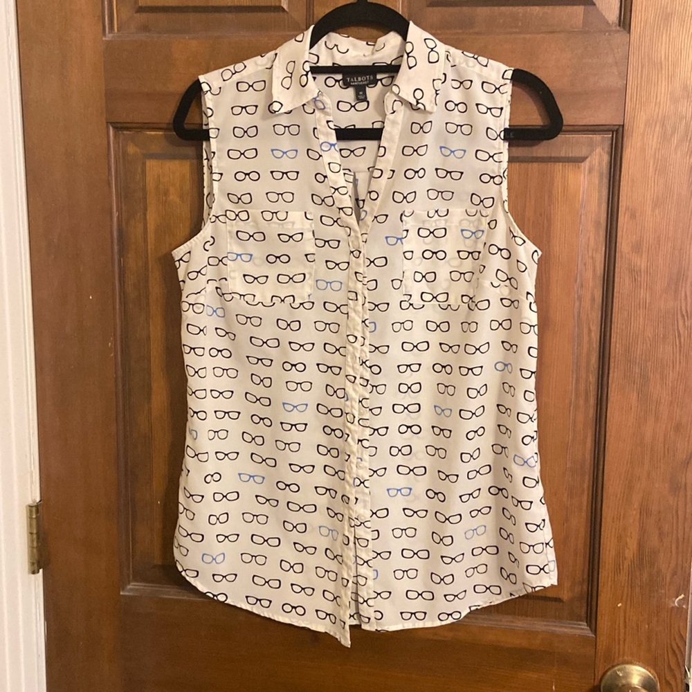 Talbots Nantucket Eyeglass Button Front Tank—M
